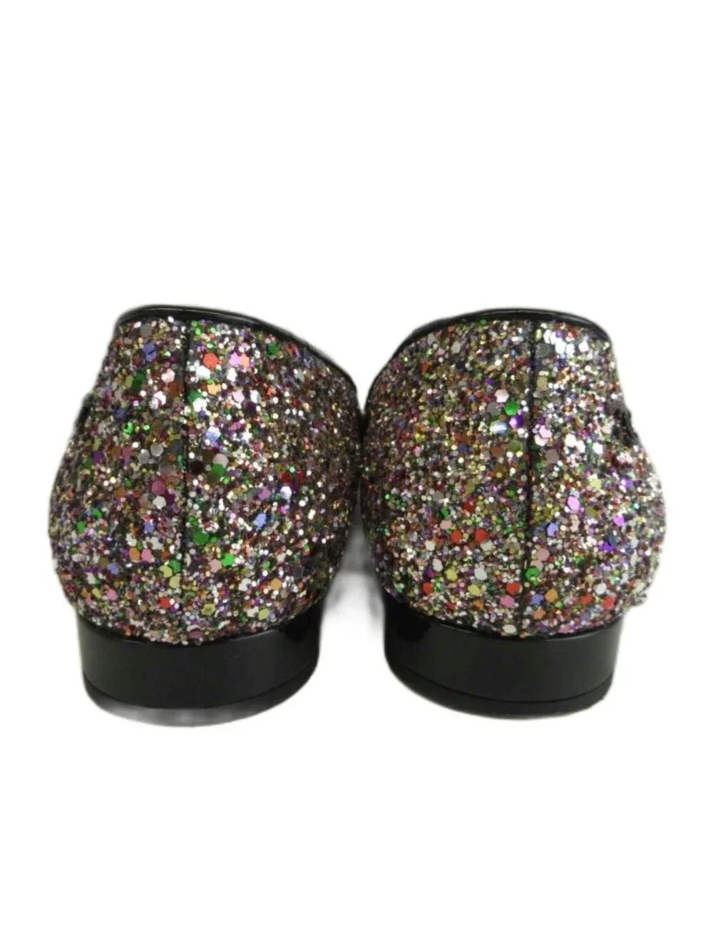 Chanel Glitter Patent Loafers Pumps Square Toe Flat CC Logo Multicolor